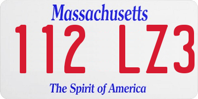 MA license plate 112LZ3
