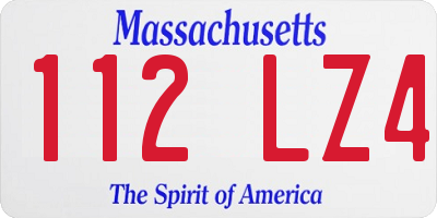MA license plate 112LZ4