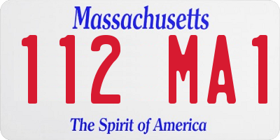 MA license plate 112MA1