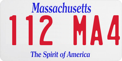 MA license plate 112MA4