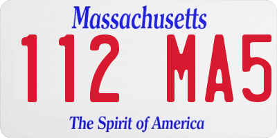 MA license plate 112MA5