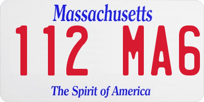 MA license plate 112MA6