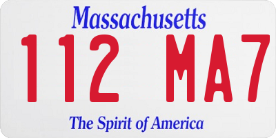 MA license plate 112MA7