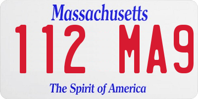 MA license plate 112MA9