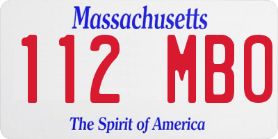 MA license plate 112MB0