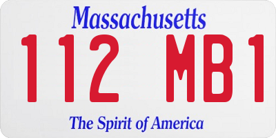 MA license plate 112MB1