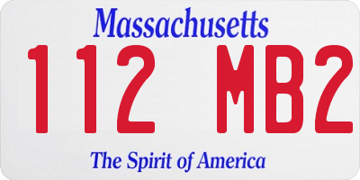 MA license plate 112MB2