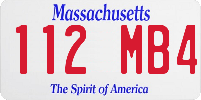 MA license plate 112MB4