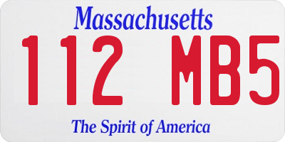 MA license plate 112MB5