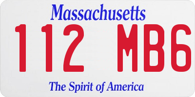 MA license plate 112MB6