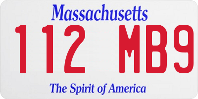 MA license plate 112MB9