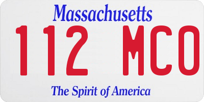 MA license plate 112MC0