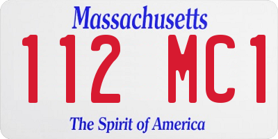 MA license plate 112MC1