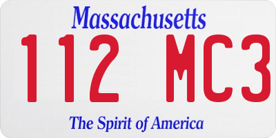 MA license plate 112MC3