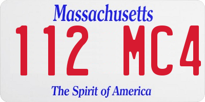 MA license plate 112MC4