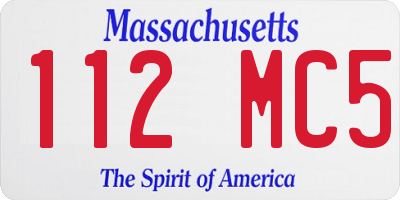 MA license plate 112MC5