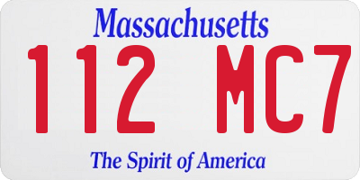 MA license plate 112MC7