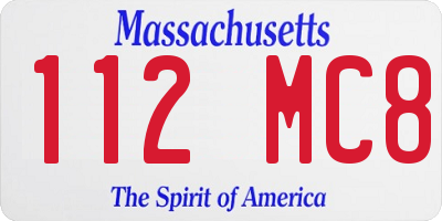 MA license plate 112MC8