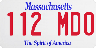 MA license plate 112MD0