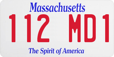 MA license plate 112MD1