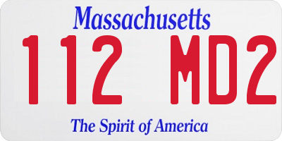 MA license plate 112MD2