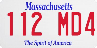 MA license plate 112MD4
