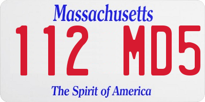 MA license plate 112MD5