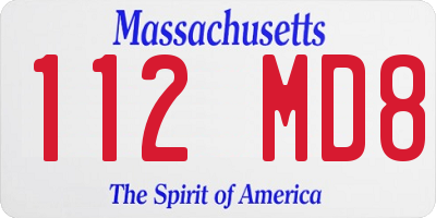 MA license plate 112MD8