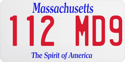 MA license plate 112MD9