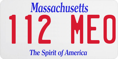 MA license plate 112ME0