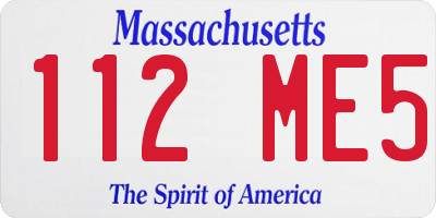 MA license plate 112ME5