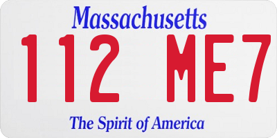 MA license plate 112ME7