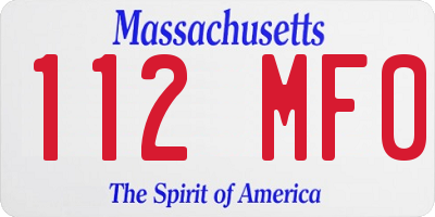 MA license plate 112MF0