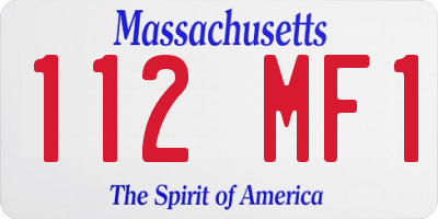 MA license plate 112MF1