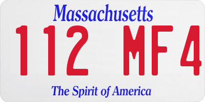 MA license plate 112MF4