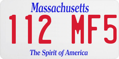 MA license plate 112MF5