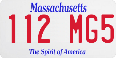 MA license plate 112MG5