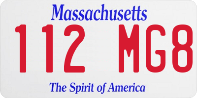 MA license plate 112MG8