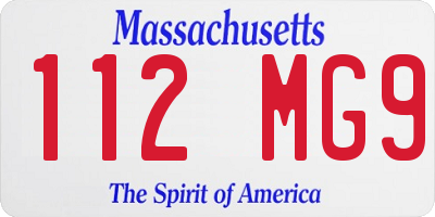 MA license plate 112MG9