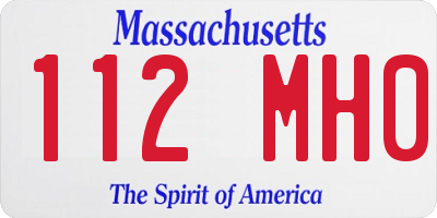 MA license plate 112MH0
