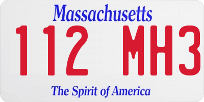 MA license plate 112MH3