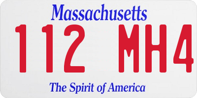 MA license plate 112MH4