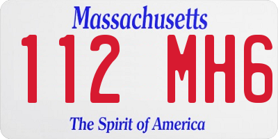 MA license plate 112MH6
