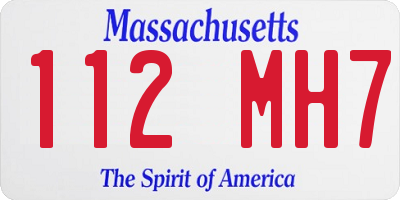MA license plate 112MH7