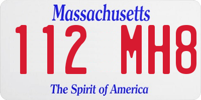 MA license plate 112MH8