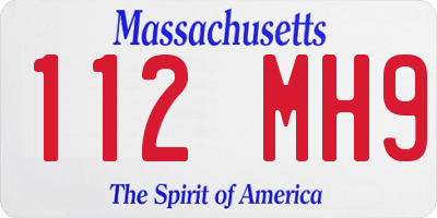 MA license plate 112MH9