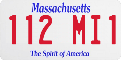 MA license plate 112MI1