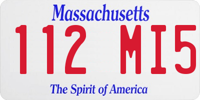 MA license plate 112MI5
