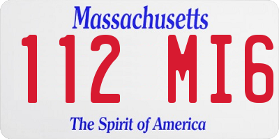 MA license plate 112MI6