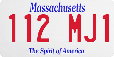 MA license plate 112MJ1